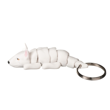 Bulterier cały biały - brelok do kluczy